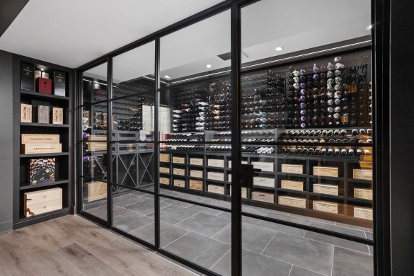 1 modern wine cellar steel and glass 132 shoshone dr carmel indiana 1